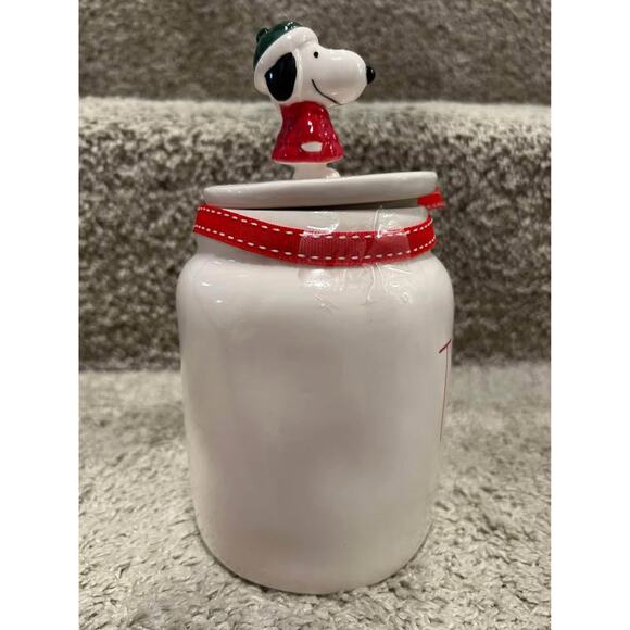 Rae Dunn Peanuts Snoopy Ceramic ‘Treats’ Jar - BRAND NEW - Picture 5 of 10